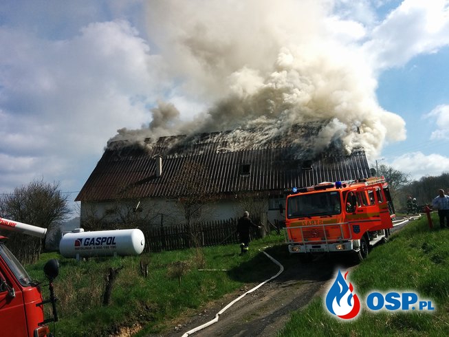 Pożar domu w Jeleniowie OSP Ochotnicza Straż Pożarna