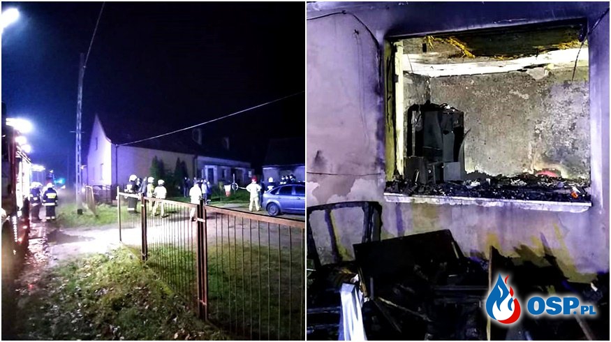 Tragiczny pożar domu w Świerczewie. Zginął mężczyzna. OSP Ochotnicza Straż Pożarna