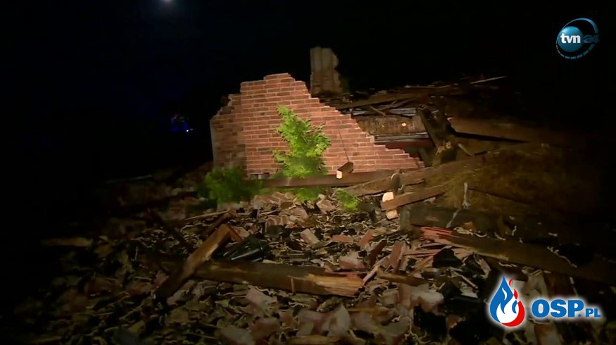 Ogromne zniszczenia po burzy i trąbie powietrznej na Opolszczyźnie. Relacja wideo! OSP Ochotnicza Straż Pożarna
