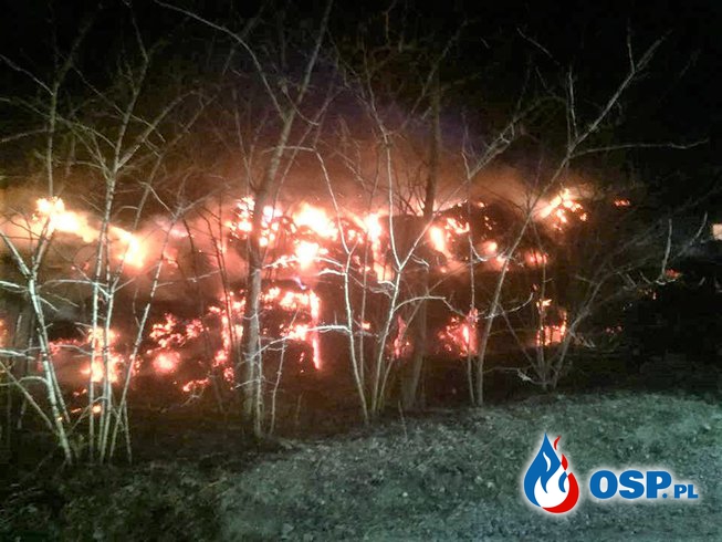 Pożar stogu słomy w miejscowości Rembielin gmina Brudzeń Duży OSP Ochotnicza Straż Pożarna