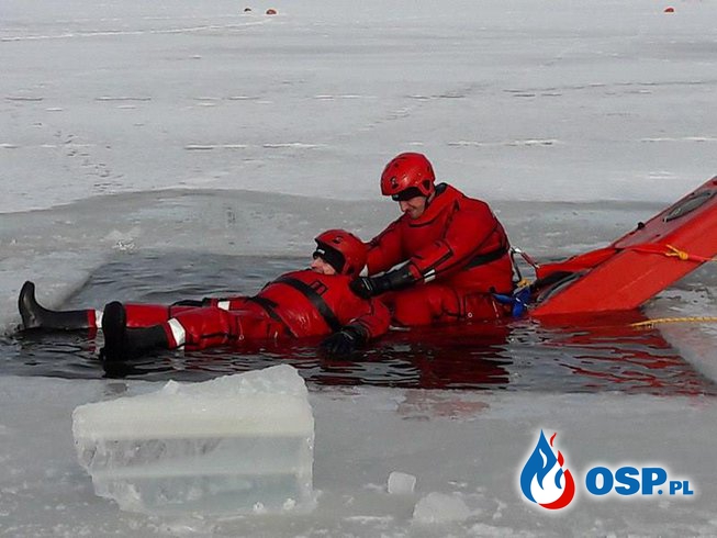 Ćwiczenia ratownictwa lodowego OSP Ochotnicza Straż Pożarna