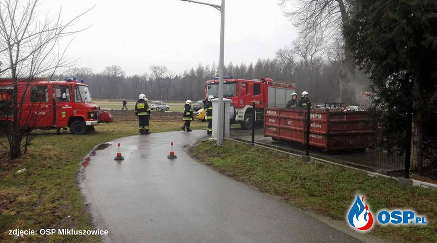 pożar kontenera w Mikluszowicach OSP Ochotnicza Straż Pożarna