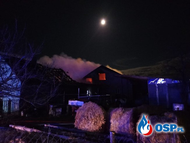 Duży pożar w Dołęgach OSP Ochotnicza Straż Pożarna
