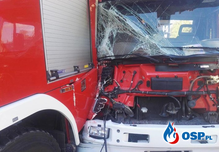 Zderzenie dwóch wozów straży pożarnej w Kwidzynie. OSP Ochotnicza Straż Pożarna