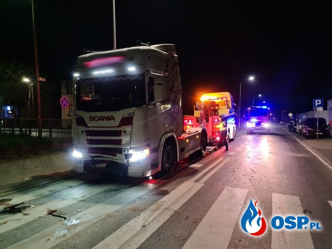 58/2020 Wypadek osobówki z ciężarówką OSP Ochotnicza Straż Pożarna