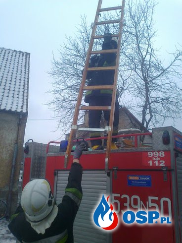 Płonąca sadza w kominie w Zajączkach 16.02.2013 OSP Ochotnicza Straż Pożarna