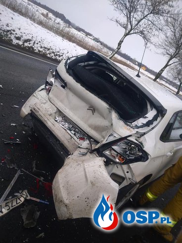 Wypadek z udziałem 4 samochodów na DK-15 OSP Ochotnicza Straż Pożarna