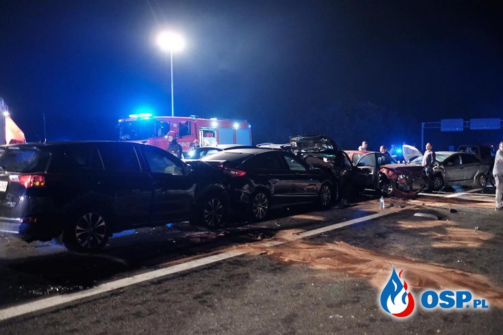 Karambol kilkunastu samochodów na S1 na Śląsku! Jedna osoba nie żyje. OSP Ochotnicza Straż Pożarna