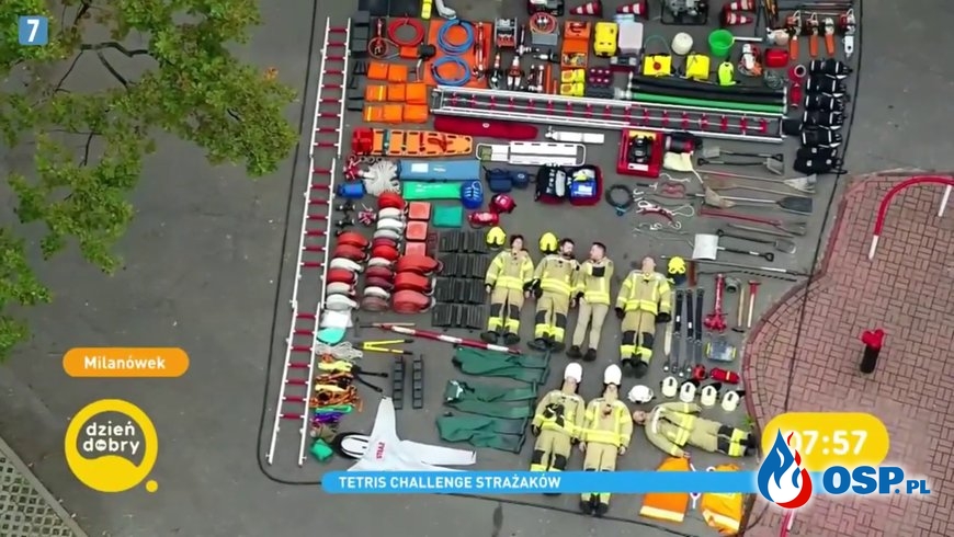Dzień Dobry TVN w OSP Milanówek. Strażacy pokazali "tetris challenge". OSP Ochotnicza Straż Pożarna