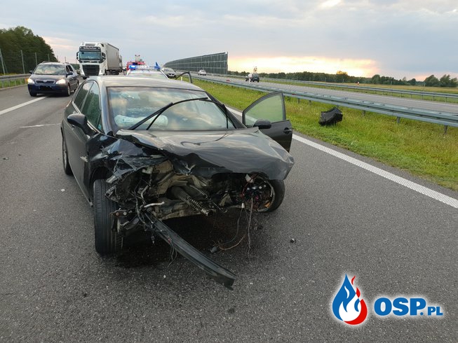 11.08.2018 wypadek A2 OSP Ochotnicza Straż Pożarna