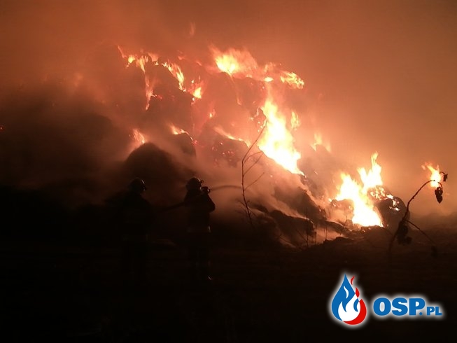Pożar bel słomy Goszczyce Średnie gm Baboszewo OSP Ochotnicza Straż Pożarna
