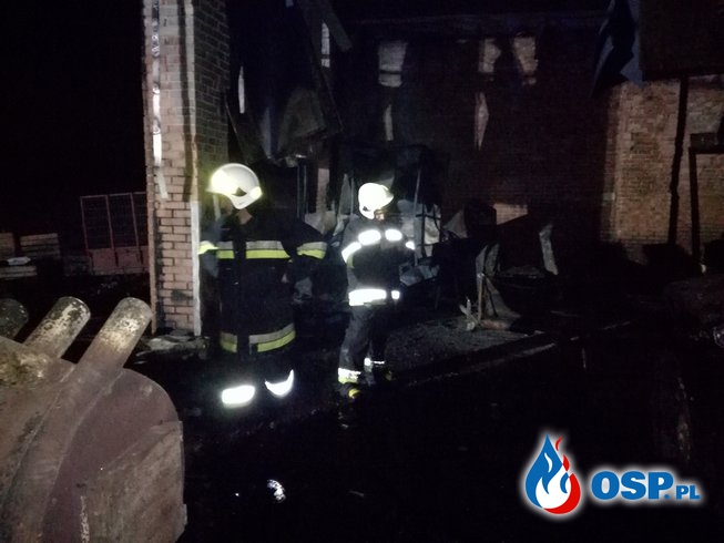 Pożar budynku magazynowego OSP Ochotnicza Straż Pożarna