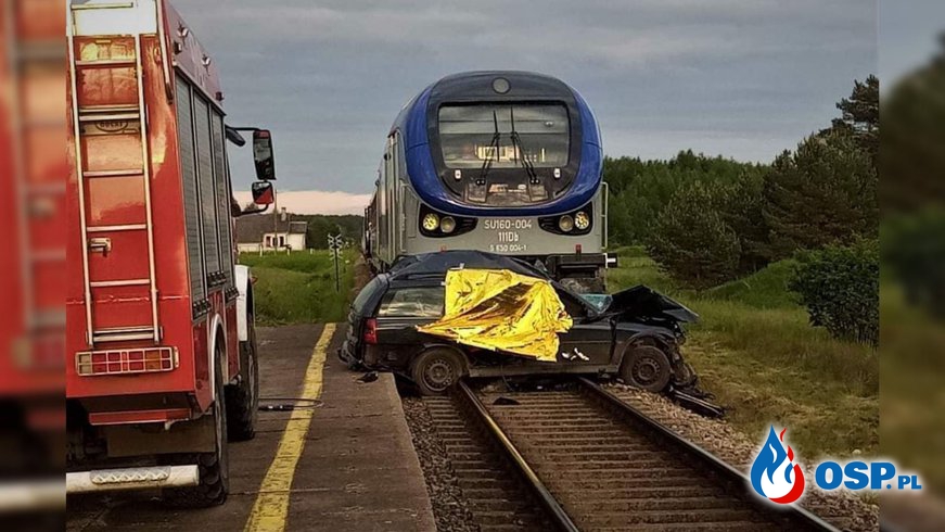 Trzy osoby zginęły w wypadku na przejeździe kolejowym w Martianach OSP Ochotnicza Straż Pożarna