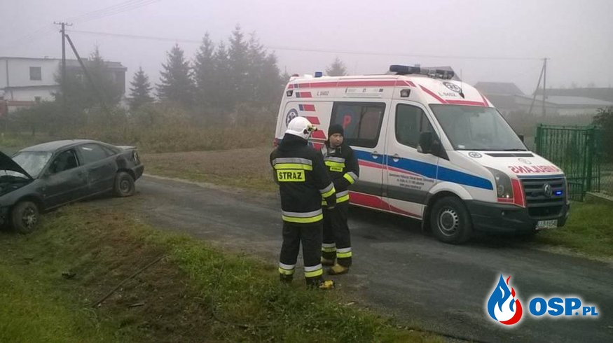Wypadek K48 miejscowość Krępa OSP Ochotnicza Straż Pożarna