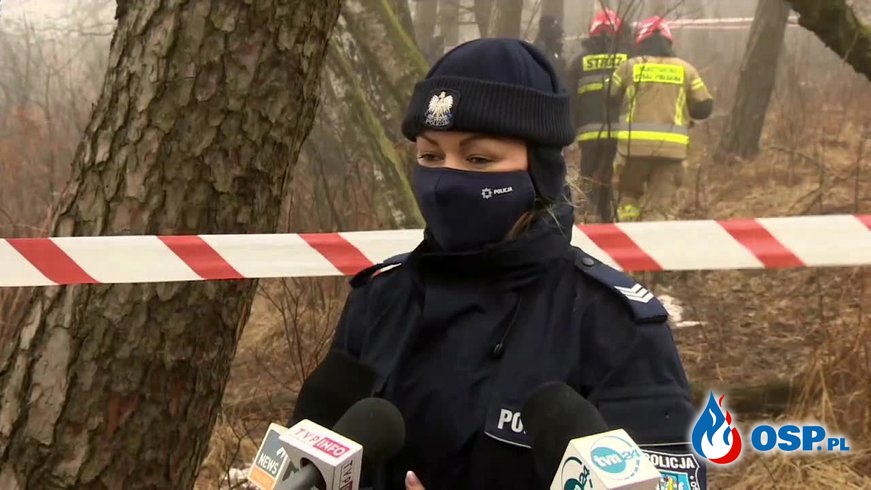 Katastrofa śmigłowca pod Pszczyną. Dwie osoby zginęły, dwie są ranne. OSP Ochotnicza Straż Pożarna
