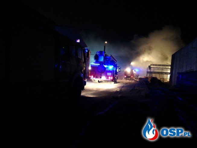 Pożar hali produkcyjnej-Tartak w Bytnicy OSP Ochotnicza Straż Pożarna