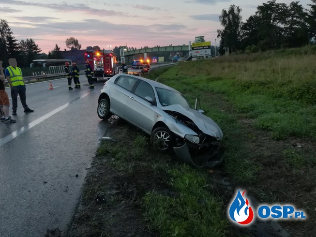 Kolizja samochodu osobowego - 14 sierpnia 2018r. OSP Ochotnicza Straż Pożarna