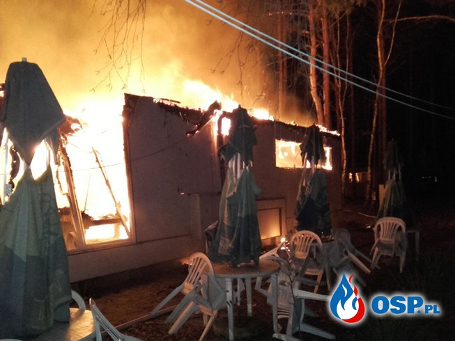 Pożar domków letniskowych na Ośrodku wypoczynkowym „Kiełbicze”. OSP Ochotnicza Straż Pożarna