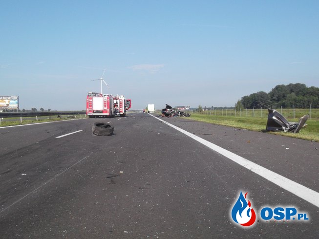 Wypadek na Autostradzie A2 OSP Ochotnicza Straż Pożarna