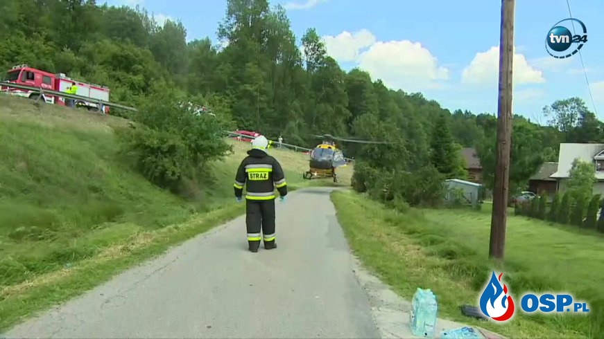Wypadek autobusu z dziećmi na Zakopiance. Najnowsze informacje  OSP Ochotnicza Straż Pożarna