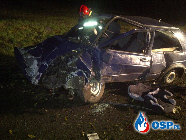 Wypadek drogowy Cerkwica-Gryfice 12.10.2014r. OSP Ochotnicza Straż Pożarna