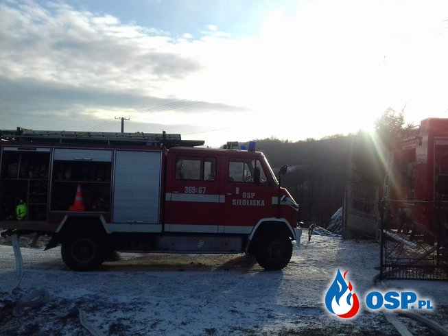 Pożar domu w Siedliskach OSP Ochotnicza Straż Pożarna