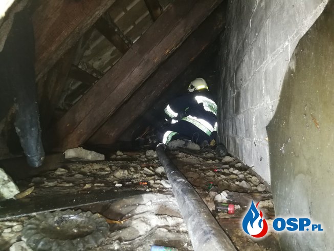 Pożar domu w Nowym Objezierzu. OSP Ochotnicza Straż Pożarna