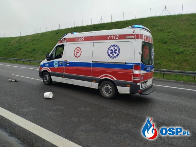 Kabina ciężarówki całkowicie zmiażdżona po wypadku pod Lublinem OSP Ochotnicza Straż Pożarna