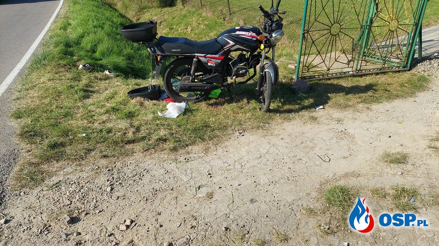 Wypadek motocyklu w Siedliskach OSP Ochotnicza Straż Pożarna