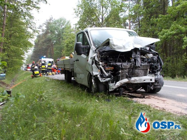 Wypadek na DW 789 pomiędzy miejscowościami Woźniki i Dyrdy OSP Ochotnicza Straż Pożarna