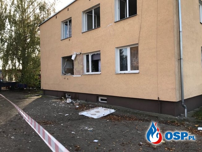 Wybuch gazu w budynku wielorodzinnym w Krzymowie OSP Ochotnicza Straż Pożarna