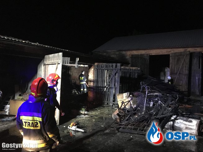 Pożar boksów garażowych OSP Ochotnicza Straż Pożarna