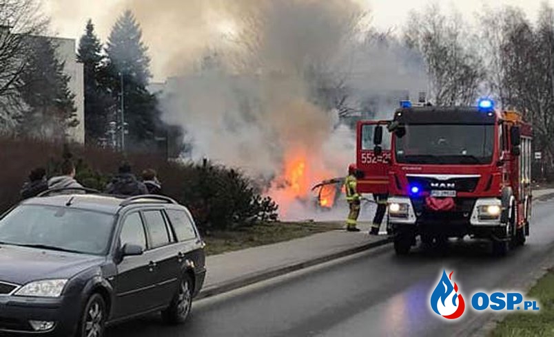 Pożar samochodu osobowego w Pile OSP Ochotnicza Straż Pożarna