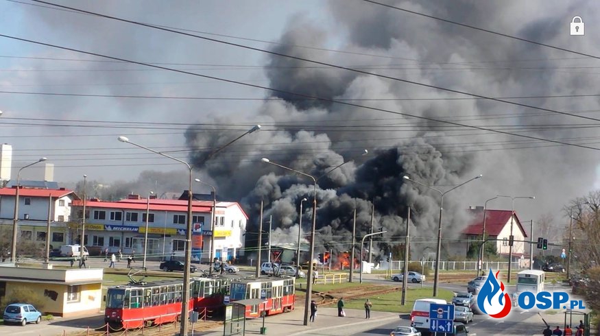 Pożar wulkanizacji w Toruniu OSP Ochotnicza Straż Pożarna