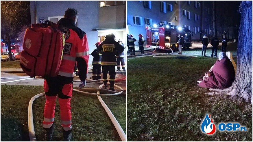 Lokator przyrządzał jedzenie i zasnął. Nocna akcja strażaków w Świdniku. OSP Ochotnicza Straż Pożarna
