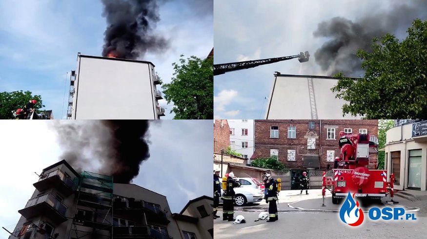 Pożar bloku w Kaliszu. Straty oszacowano na 1,5 miliona złotych! OSP Ochotnicza Straż Pożarna