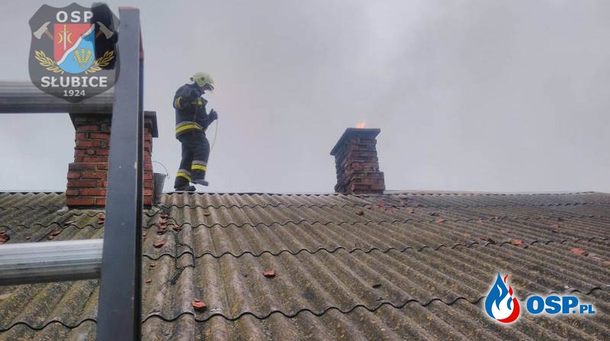 Pożar sadzy w przewodzie kominowym budynku mieszkalnego OSP Ochotnicza Straż Pożarna