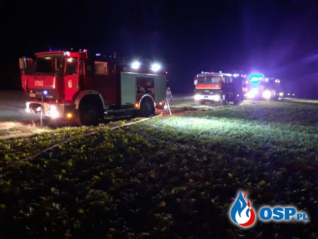 Pożar sterty słomy na obwodnicy Białej OSP Ochotnicza Straż Pożarna