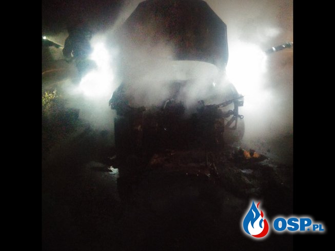 Pożar samochodu osobowego - Samborowo OSP Ochotnicza Straż Pożarna