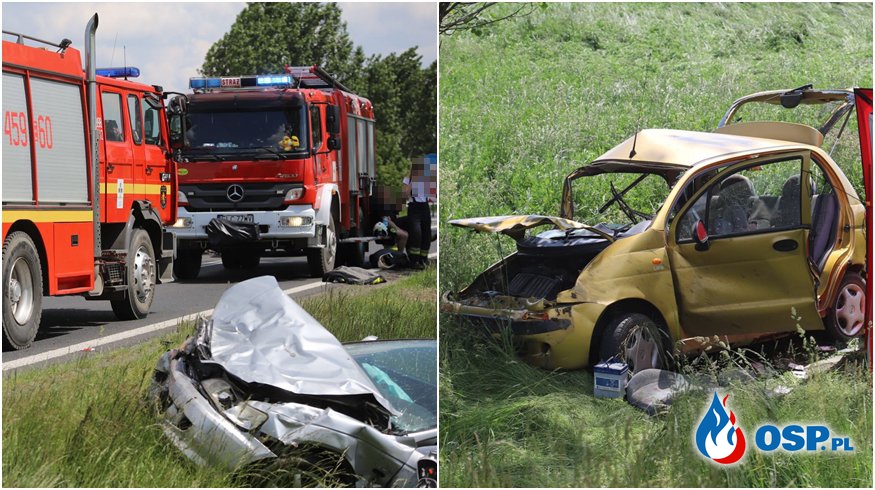 88-letni kierowca sprawcą tragicznego wypadku. Zginęły dwie osoby. OSP Ochotnicza Straż Pożarna