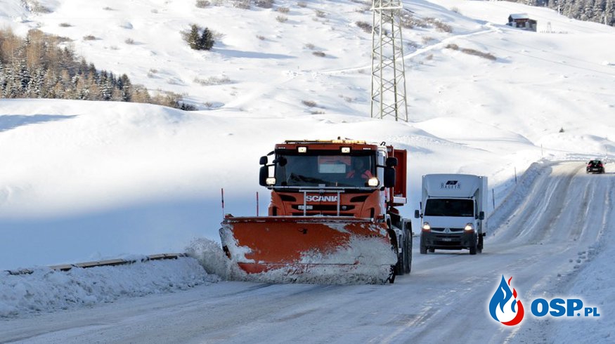 IMGW ostrzega: intensywne opady śniegu, wiatr, a do tego mróz OSP Ochotnicza Straż Pożarna