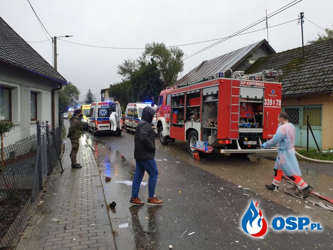 Nowe fakty po wybuchu gazu w Kobiernicach. Tragedia dotknęła strażaka PSP. OSP Ochotnicza Straż Pożarna