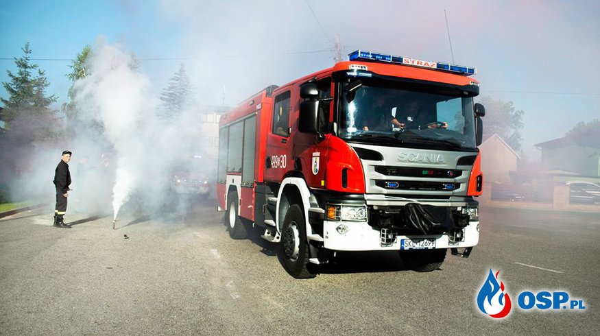 Powitanie nowego samochodu SCANIA OSP Ochotnicza Straż Pożarna