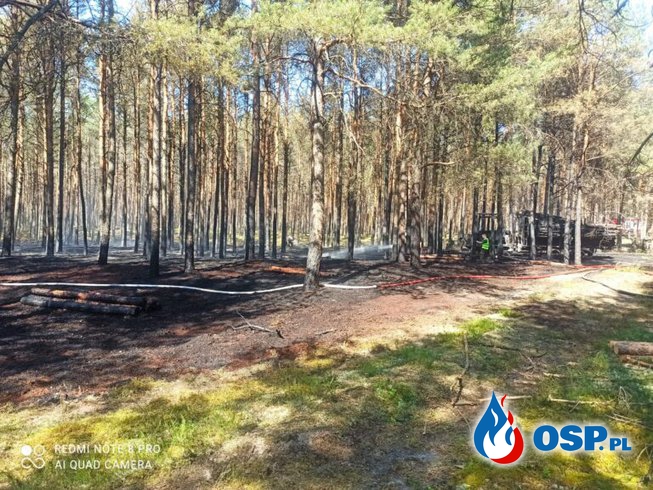 Dębogóra – pożar maszyny i poszycia leśnego OSP Ochotnicza Straż Pożarna