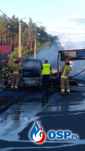 Auta stanęły w ogniu po zderzeniu. Groźny wypadek pod Krosnem Odrzańskim. OSP Ochotnicza Straż Pożarna