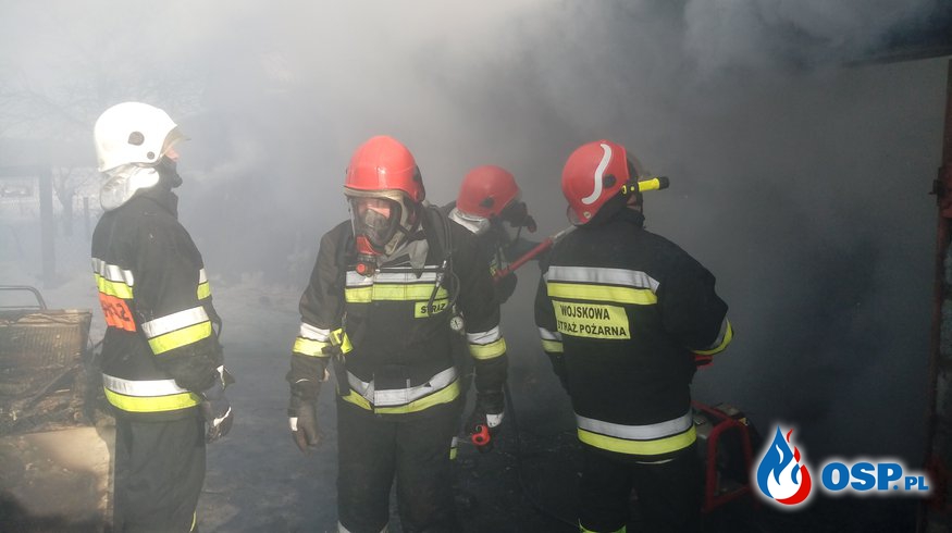 Miękoszyn: Pożar budynków gospodarczych OSP Ochotnicza Straż Pożarna