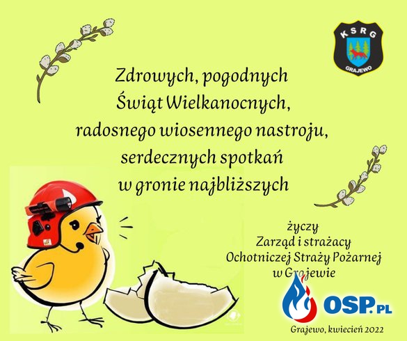Życzenia Wielkanocne OSP Ochotnicza Straż Pożarna