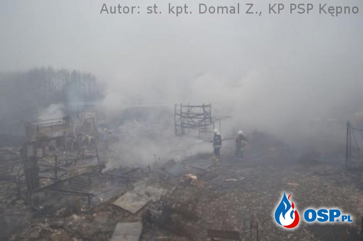 Pożar zakładu produkcyjno-tapicerskiego w miejscowości Proszów OSP Ochotnicza Straż Pożarna