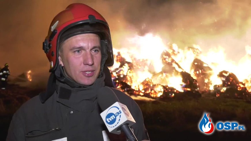 Ogromny pożar na Podlasiu. Spłonęło tysiąc bel słomy i siana! OSP Ochotnicza Straż Pożarna