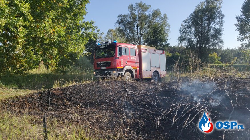 Pożar suchej trawy w Ruszkowie OSP Ochotnicza Straż Pożarna